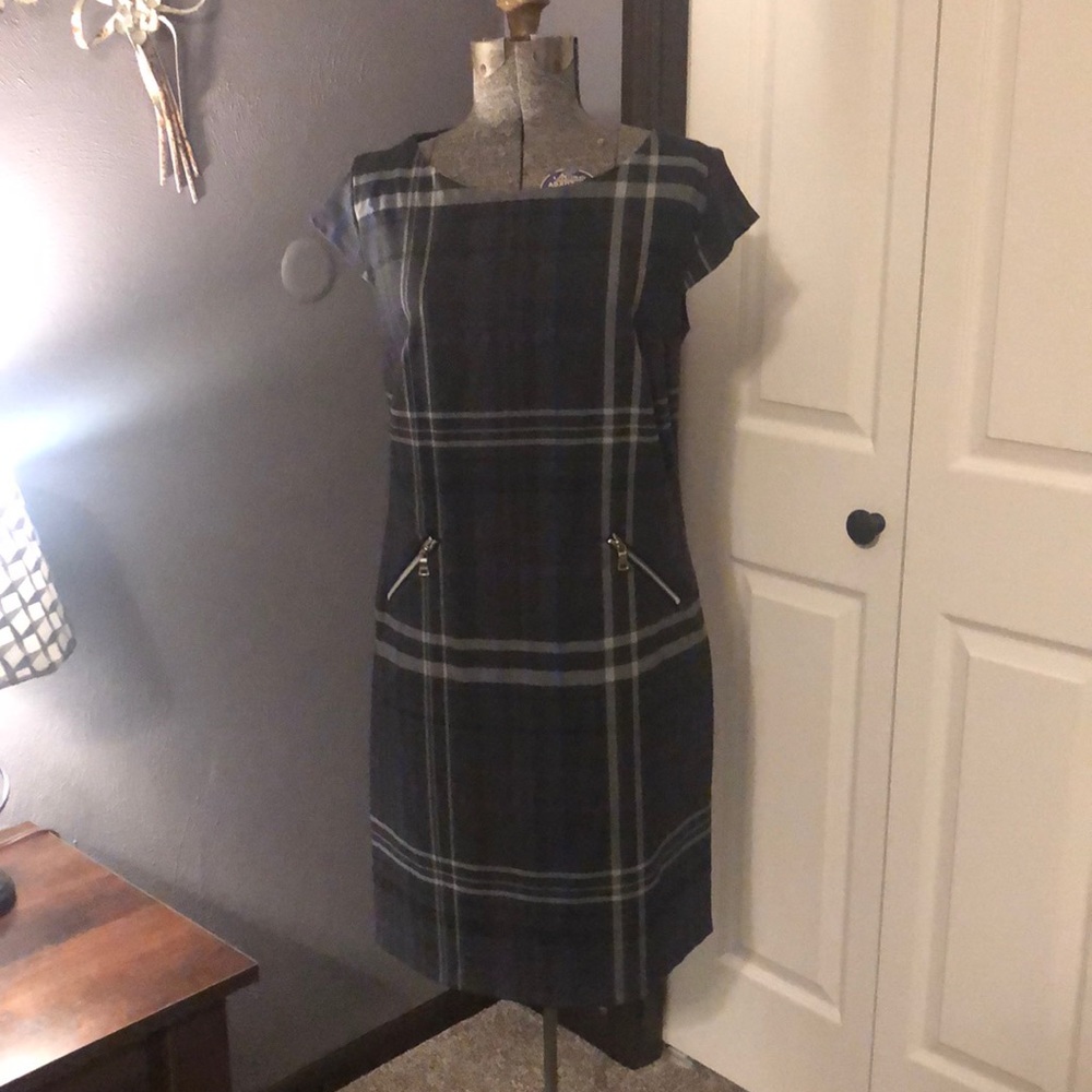 Plaid shift dress